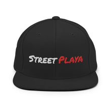Load image into Gallery viewer, Street Playa Snapback Hat (White & Red Letters)