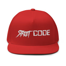 Load image into Gallery viewer, Street Code Flat Bill Cap White Letters (6 Colors Available)