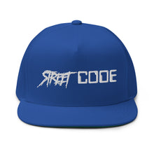Load image into Gallery viewer, Street Code Flat Bill Cap White Letters (6 Colors Available)