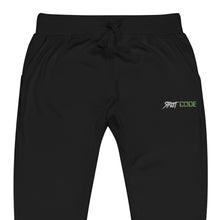 Load image into Gallery viewer, Street Code Embroidered Unisex fleece sweatpants Green & White Letters (2 colors available)