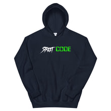 Load image into Gallery viewer, Street Code Unisex Hoodie white and green letters 2 colors available