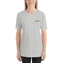 Load image into Gallery viewer, Street Code Embroidered Short-Sleeve Unisex T-Shirt black & red letters (2 colors available)