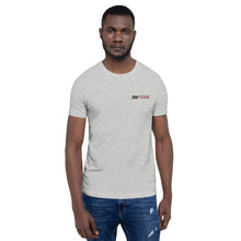 Load image into Gallery viewer, Street Code Embroidered Short-Sleeve Unisex T-Shirt black & red letters (2 colors available)