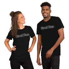 Load image into Gallery viewer, Street Playa Black Letters w/ White Outline Short-Sleeve Unisex T-Shirt (2 Colors Available)