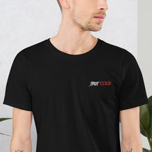 Load image into Gallery viewer, Street Code Embroidered Short-Sleeve Unisex T-Shirt white & red letters (3 colors available)