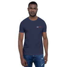 Load image into Gallery viewer, Street Code Embroidered Short-Sleeve Unisex T-Shirt white & red letters (3 colors available)
