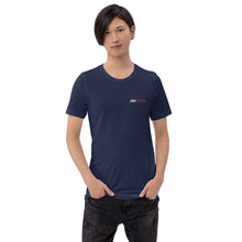 Load image into Gallery viewer, Street Code Embroidered Short-Sleeve Unisex T-Shirt white & red letters (3 colors available)