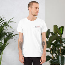 Load image into Gallery viewer, Street Code Embroidered Short-Sleeve Unisex T-Shirt black & red letters (2 colors available)
