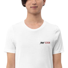 Load image into Gallery viewer, Street Code Embroidered Short-Sleeve Unisex T-Shirt black & red letters (2 colors available)