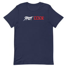 Load image into Gallery viewer, Street Code - Short-Sleeve Unisex T-Shirt white and red letters (4 Colors Available)