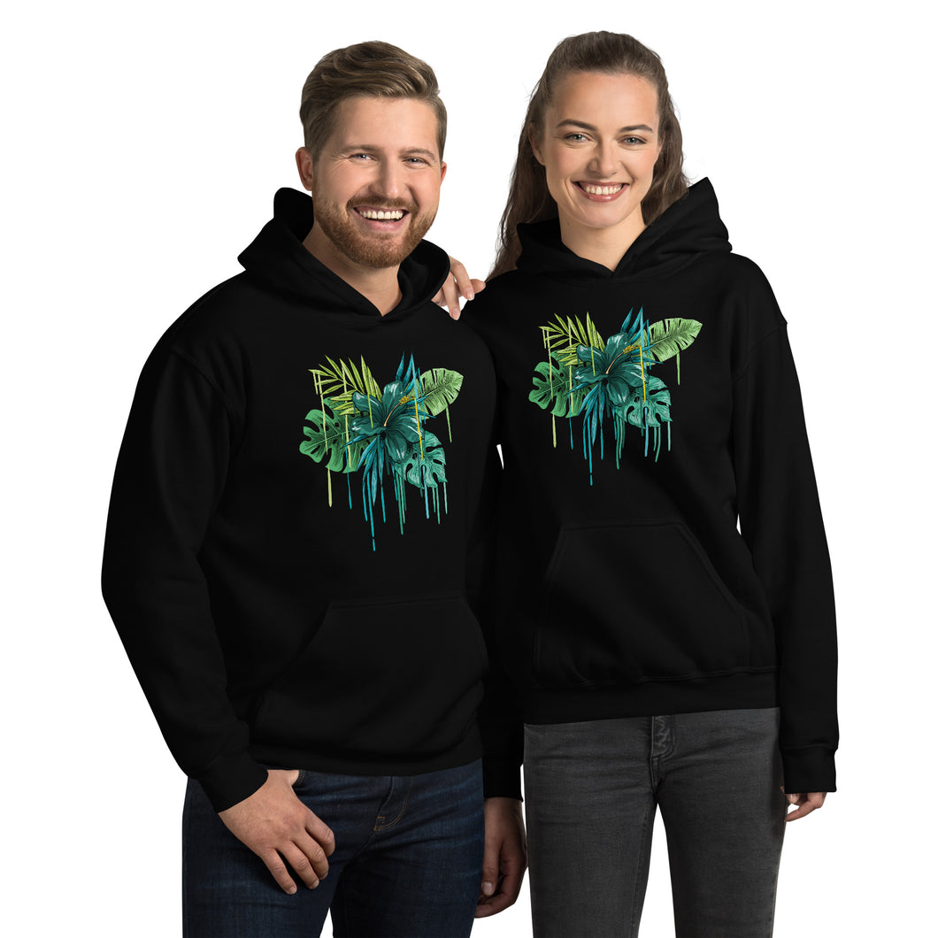 Melted Green Flower Unisex Hoodie (9 Colors Available)