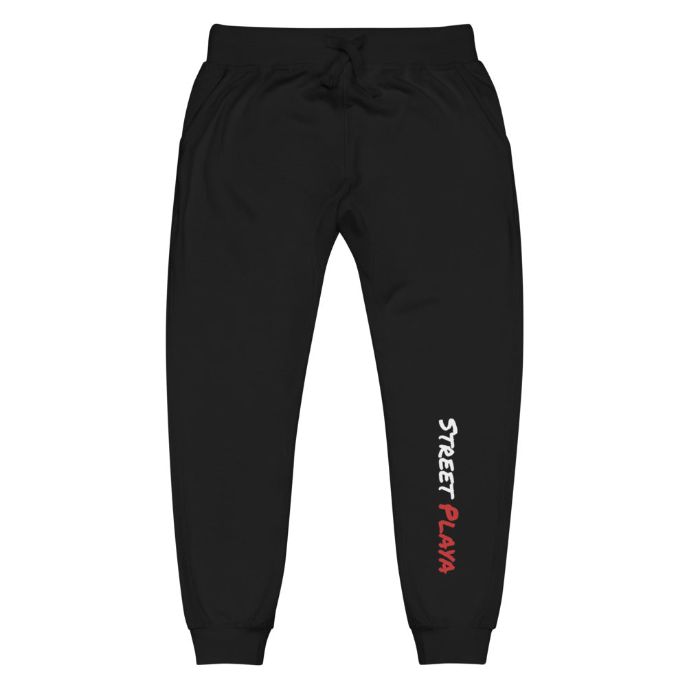 Street Playa Unisex fleece sweatpants 90 degree white & red letters