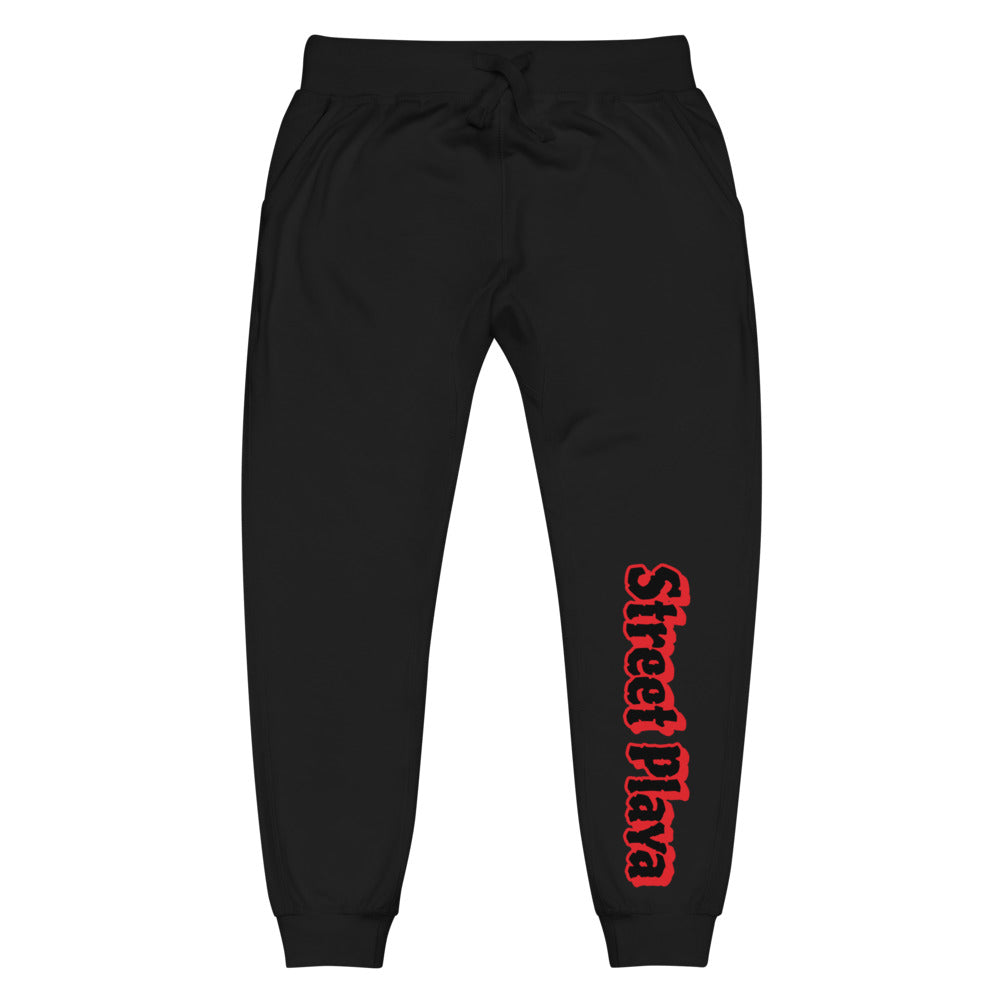 Street Playa black & red letters Unisex fleece sweatpants