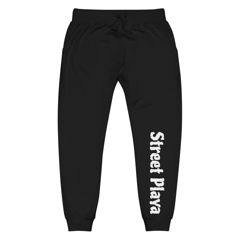 Street Playa Unisex fleece sweatpants white letters (3 colors available)