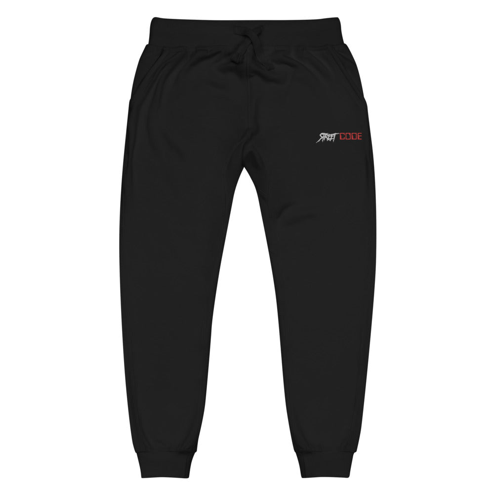 Street Code Embroidered Unisex fleece sweatpants (3 colors available)