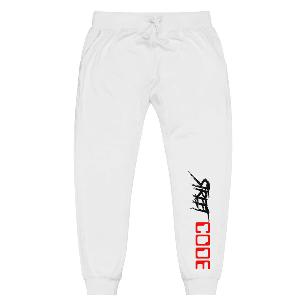 Street Code Unisex fleece sweatpants red & black letters