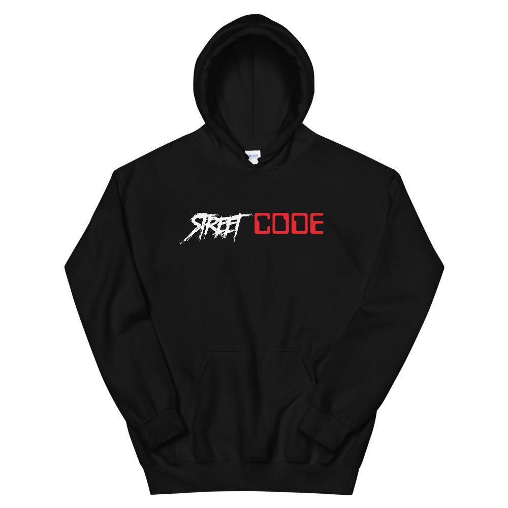 Street Code Unisex Hoodie White and Red Letters (4 Colors Available)