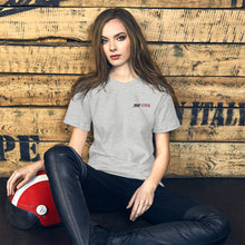 Load image into Gallery viewer, Street Code Embroidered Short-Sleeve Unisex T-Shirt black &amp; red letters (2 colors available)
