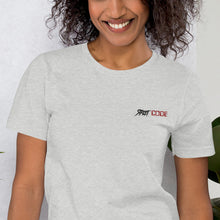 Load image into Gallery viewer, Street Code Embroidered Short-Sleeve Unisex T-Shirt black &amp; red letters (2 colors available)
