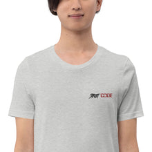 Load image into Gallery viewer, Street Code Embroidered Short-Sleeve Unisex T-Shirt black &amp; red letters (2 colors available)
