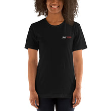 Load image into Gallery viewer, Street Code Embroidered Short-Sleeve Unisex T-Shirt white &amp; red letters (3 colors available)
