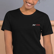 Load image into Gallery viewer, Street Code Embroidered Short-Sleeve Unisex T-Shirt white &amp; red letters (3 colors available)
