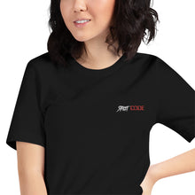 Load image into Gallery viewer, Street Code Embroidered Short-Sleeve Unisex T-Shirt white &amp; red letters (3 colors available)
