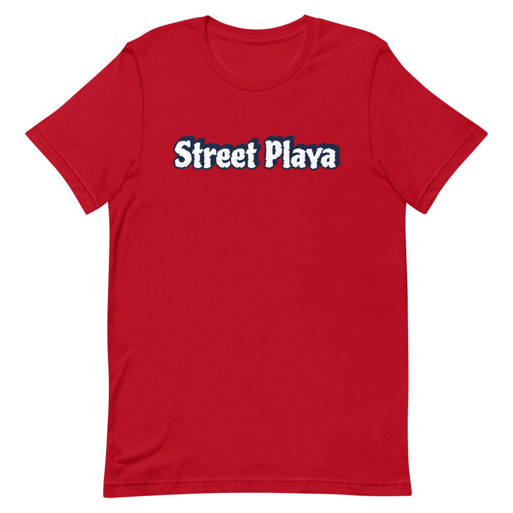 Street Playa navy blue & white letters Short-Sleeve Unisex T-Shirt (4 colors)