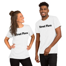 Load image into Gallery viewer, Street Playa Black Letters w/ White Outline Short-Sleeve Unisex T-Shirt (2 Colors Available)
