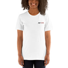 Load image into Gallery viewer, Street Code Embroidered Short-Sleeve Unisex T-Shirt black &amp; red letters (2 colors available)
