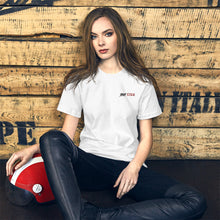 Load image into Gallery viewer, Street Code Embroidered Short-Sleeve Unisex T-Shirt black &amp; red letters (2 colors available)
