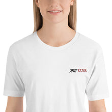 Load image into Gallery viewer, Street Code Embroidered Short-Sleeve Unisex T-Shirt black &amp; red letters (2 colors available)
