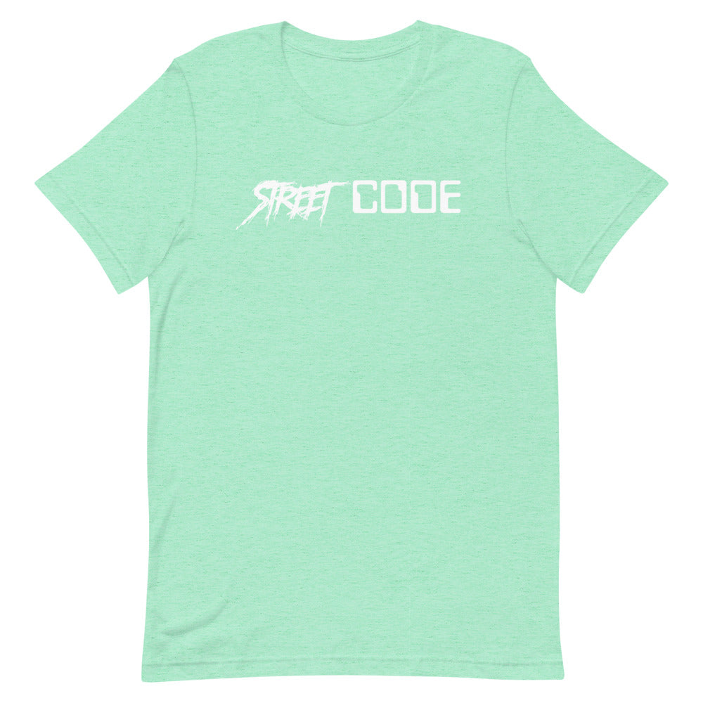 Street Code Short-Sleeve Unisex T-Shirt (9 Letters Availa City Colors – White Drip Inner