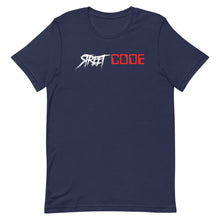 Load image into Gallery viewer, Street Code - Short-Sleeve Unisex T-Shirt white and red letters (4 Colors Available)
